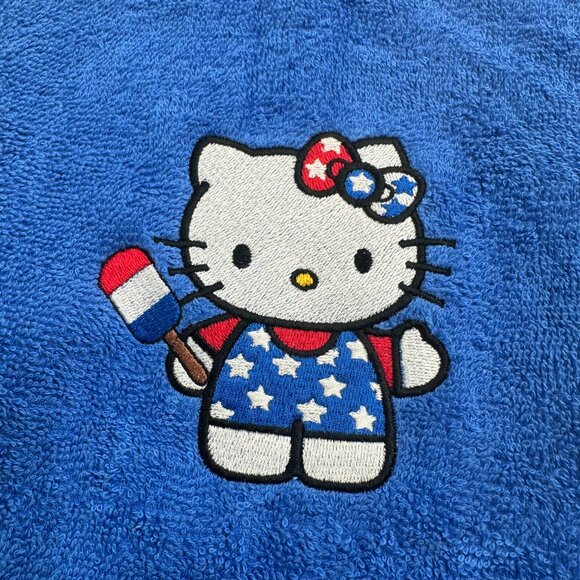 Hello Kitty Towels Embroidered July 4th Hand Towel Set Cute Bathroom Holiday - Picture 5 of 7